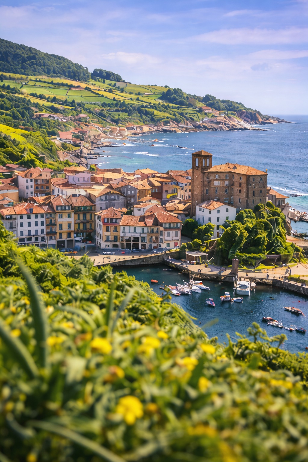 Exposed Flysch rock formations at Itzurun beach Zumaia during low tide