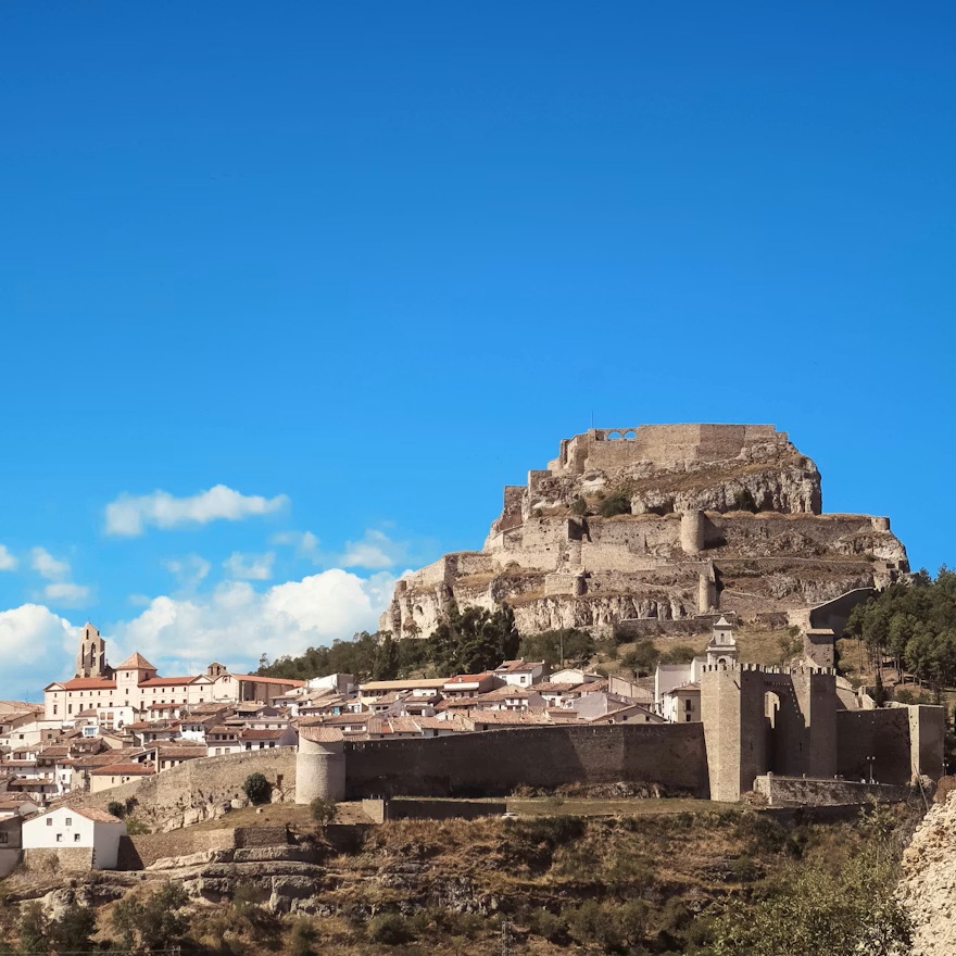 Historic landmark on route: medieval hilltop town of Morella Spain