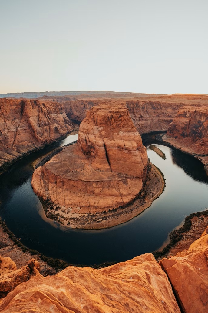A romantic couple watching the sunset over Horseshoe Bend in Arizona on Valentine's Day 2026