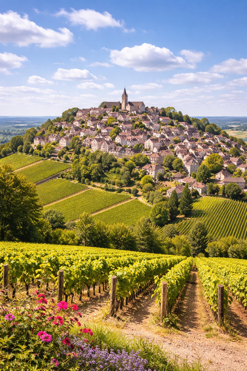 Romantic Valentine's Day dinner in Sancerre with sunset views of the Loire Valley