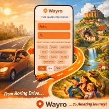 Wayro travel planner: transforming a boring drive from A to B into a fun family adventure full of hidden gems and attractions.